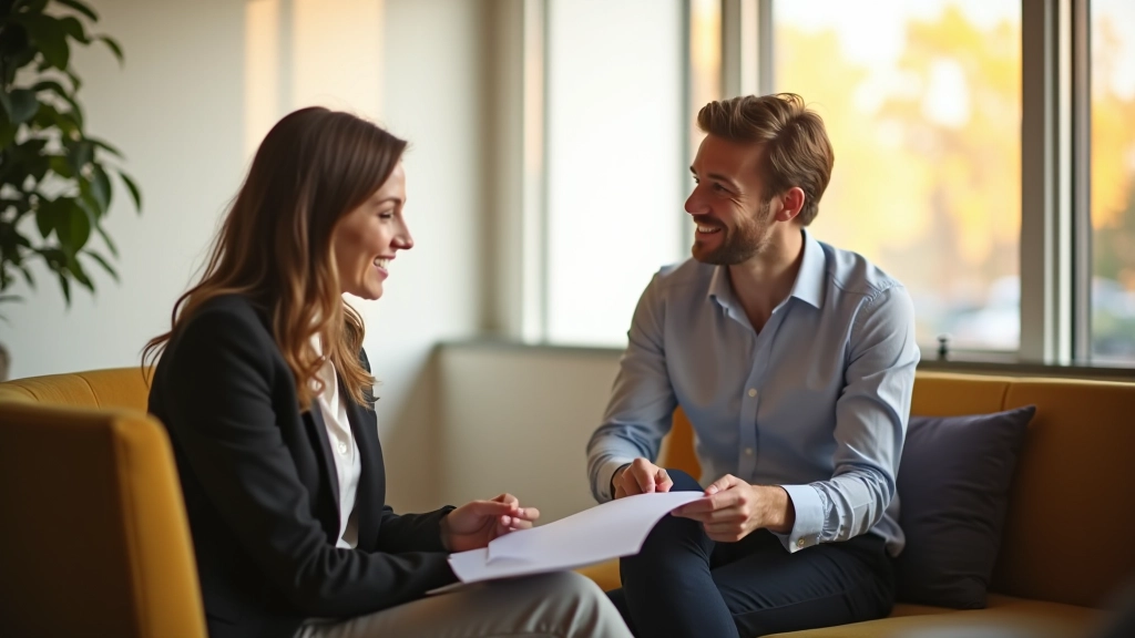 Twee collega's in gesprek over productiviteit, vriendelijk en ondersteunend moment
